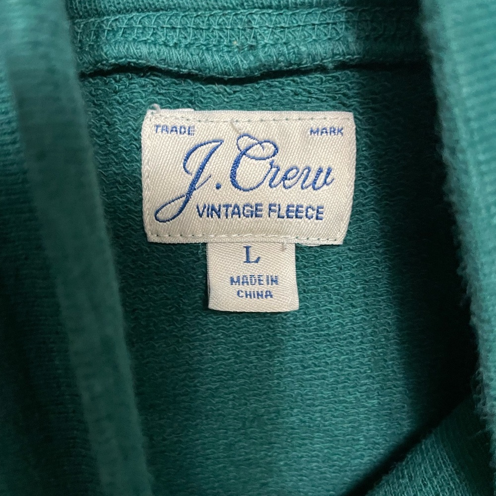 J. Crew Teal Vintage Fleece Hoodie View 3